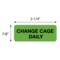 Nevs Label, Change Cage Daily 7/8" x 2-1/4" Flr Green w/Black VW-0031 - alternate 2